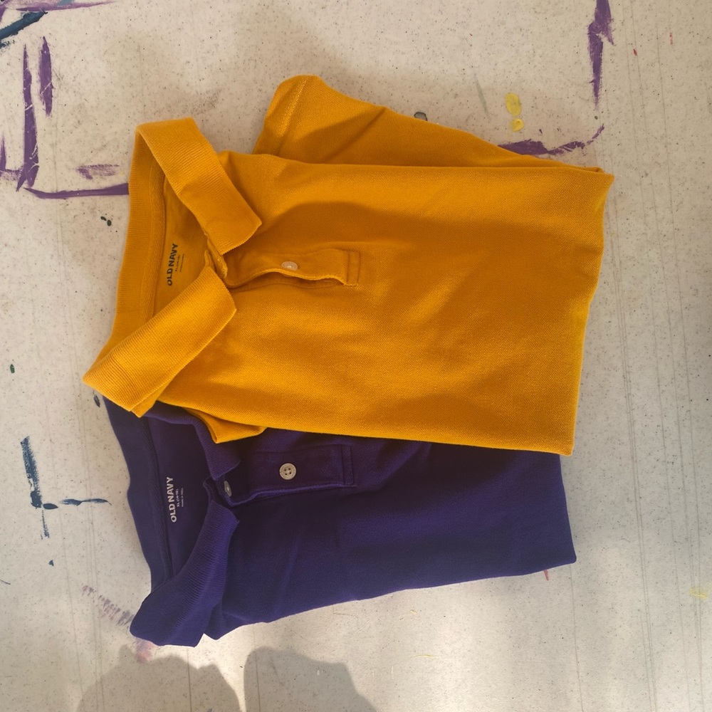 Old Navy Polo’s 1 Each - Gold and Purple - youth XL